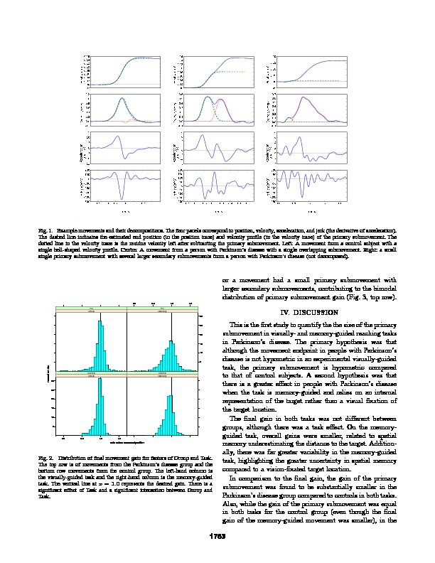 Download Submovements in visually-guided and memory-guided reaching tasks: changes in Parkinson’s disease.