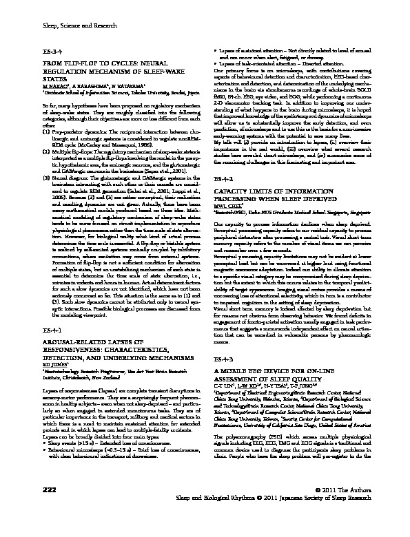 Download Arousal-related lapses of responsiveness: characteristics, detection, and underlying mechanisms, (Abstract).