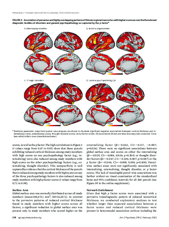 Download Pervasively thinner neocortex as a transdiagnostic feature of general psychopathology.