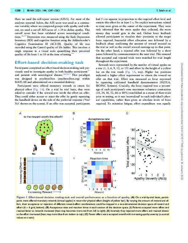 Download Apathy in small vessel cerebrovascular disease is associated with deficits in effort-based decision making.