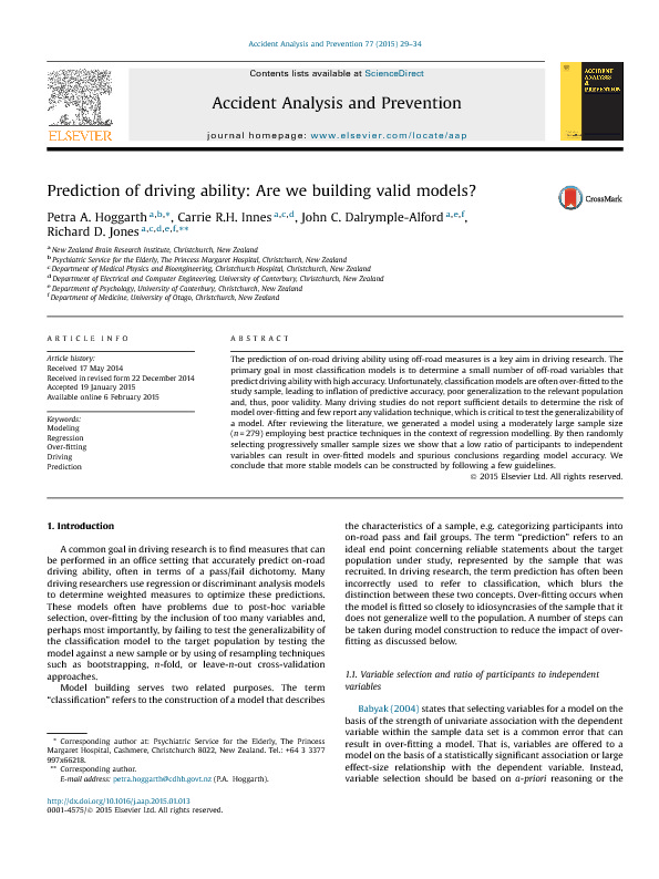 Download Prediction of driving ability: Are we building valid models?